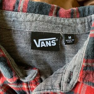 Red and black plaid vans flannel